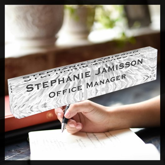 Acryl White Floral Macro Abstracte Naam Titel Naambordje