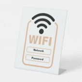 Acryl WiFi-netwerk en wachtwoordweergavestandaard Reclamebord Met Voetstuk (Voorkant)
