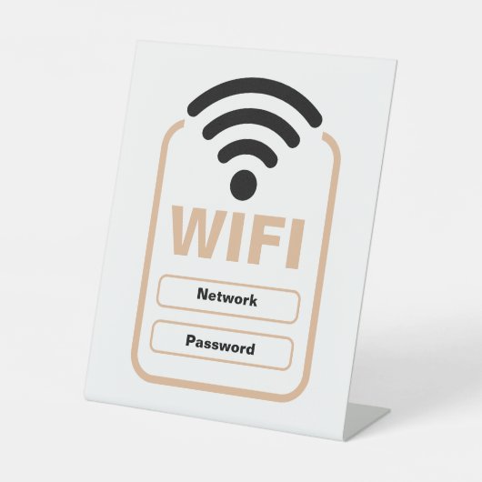 Acryl WiFi-netwerk en wachtwoordweergavestandaard Reclamebord Met Voetstuk (Voorkant)