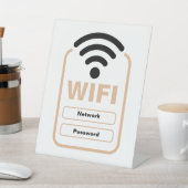 Acryl WiFi-netwerk en wachtwoordweergavestandaard Reclamebord Met Voetstuk (Insitu)