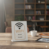 Acryl WiFi-netwerk en wachtwoordweergavestandaard Reclamebord Met Voetstuk
