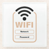 Acryl WiFi-netwerk Wachtwoord Display Stand Hotel Glazen Onderzetter (Voorkant)
