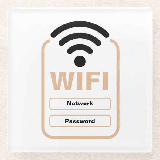 Acryl WiFi-netwerk Wachtwoord Display Stand Hotel Glazen Onderzetter (Voorkant)