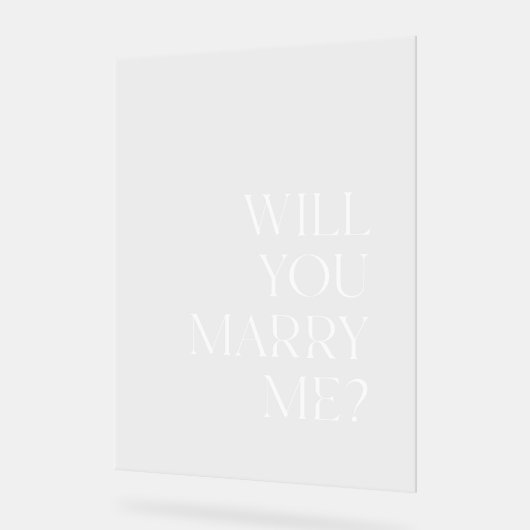 Acryl wil je met me trouwen teken acryl bord (Hoek)