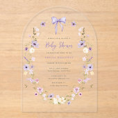 Acryl Wildflower Arch Baby shower Uitnodiging (Voorkant)
