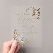 Acryl witte kolibrie bruiloft uitnodiging (Insitu (Draagbaar))