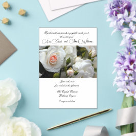 Acryl witte rozen bruiloft uitnodiging