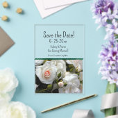 Acryl Witte Rozen Save the Date Uitnodigingen (Insitu (Huwelijk))