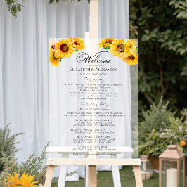 Acryl Zonnebloem Wedding Ceremony Program Teken Acryl Bord