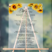 Acryl Zonnebloem Wedding Ceremony Program Teken Acryl Bord (Neutraal)