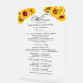 Acryl Zonnebloem Wedding Ceremony Program Teken Bord (Hoek)