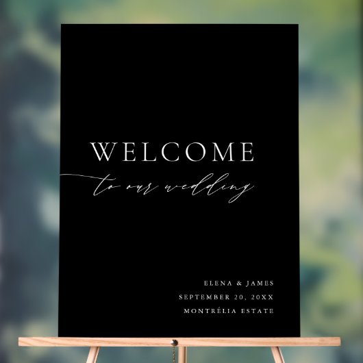 Acryl zwart en wit bruiloft welkom teken acryl bord (Neutraal)