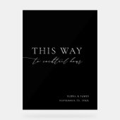 Acryl Zwart & Wit Cocktail Uur Trouwbord Acryl Bord (Voorkant)