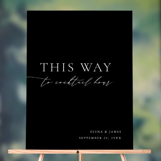 Acryl Zwart & Wit Cocktail Uur Trouwbord Acryl Bord (Neutraal)