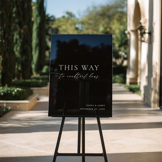 Acryl Zwart & Wit Cocktail Uur Trouwbord Acryl Bord