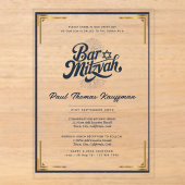 Acrylaat BAR MITZVAH Kwaliteit Luxe Minimalistisch Acryl Uitnodigingen (Voorkant)