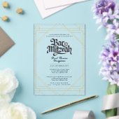 Acrylaat BAR MITZVAH Navy Goud Luxe Minimalistisch Acryl Uitnodigingen (Insitu (Huwelijk))