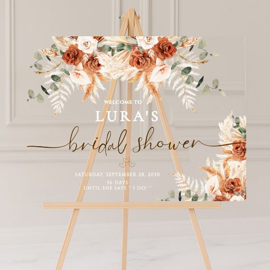 Acrylaat Boho Bloem Bruids Borrel Welkom Bord