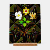 Acrylaat bord "Bloem Bezorging" met houten standaa (Voorkant)