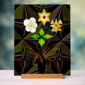 Acrylaat bord "Bloem Bezorging" met houten standaa (Neutraal)