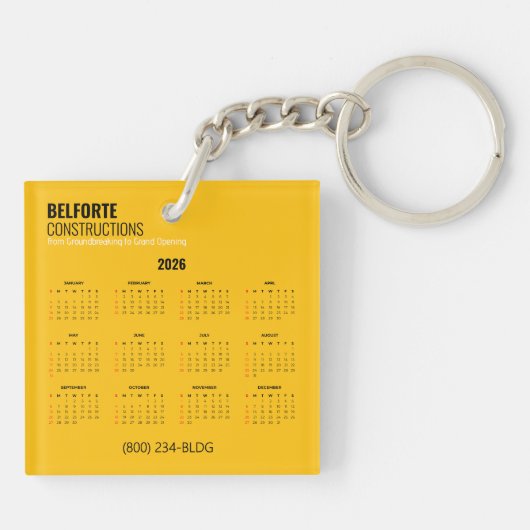 Acrylaat Constructie Agenda | Geel & Kraan Sleutelhanger (Achterkant)