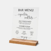Acrylaat Huwelijksbar Menu Bord (Hoek)