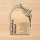 Acrylaat Moderne Minimalistische Eenvoudige Kühne  Acryl Uitnodigingen (Voorkant)