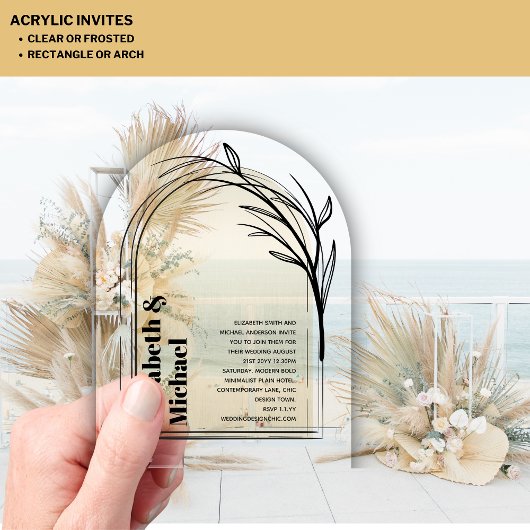 Acrylaat Moderne Minimalistische Eenvoudige Kühne  Acryl Uitnodigingen