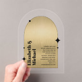 Acrylaat Moderne Minimalistische Goud Zwarte Art D Acryl Uitnodigingen (Insitu (Draagbaar))