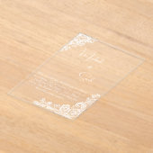 Acrylaat Moderne Minimalistische Kanten Trouwuitno Acryl Uitnodigingen (Laagn)