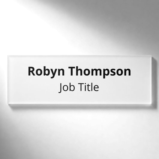 Acrylaat naamlabel magnetisch minimalistisch profe naambadge (Voorkant)