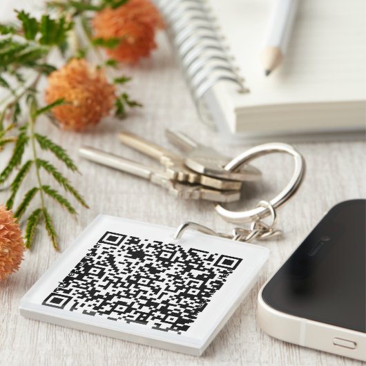 Acrylaat QR Code Sleutelhanger (Voorkant Rechts)