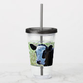 Acrylbekertje met baby, met stro en deksel acryl drinkbeker (Voorkant)