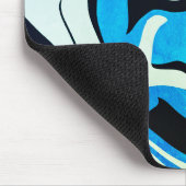 Acrylblauw zwart vloeibaar Abstract patroon Muismat (Hoek)