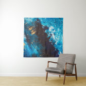 Acrylblauwe achtergrond. Abstract schilderen. Olie Wandkleed (In Situ (horizontaal))