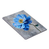 Acrylblauwe bloem notitieboek (Rechterzijde)