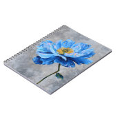 Acrylblauwe bloem notitieboek (Linkerzijde)