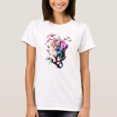 Acrylbloem Schattige Cat T-shirt (Voorkant)