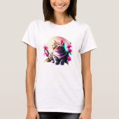 Acrylbloem Schattige Cat T-shirt (Voorkant)