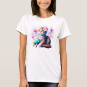 Acrylbloem Schattige Cat T-shirt (Voorkant)