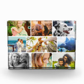 Acrylblok 9 Fotosjabloon afgeronde collage Fotoblokken (Voorkant)