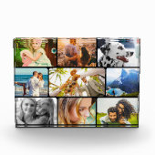 Acrylblok 9 Fotosjabloon afgeronde collage Fotoblokken (Voorkant)