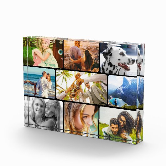 Acrylblok 9 Fotosjabloon afgeronde collage Fotoblokken (Rechts)