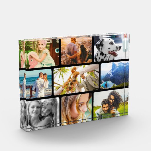 Acrylblok 9 Fotosjabloon afgeronde collage Fotoblokken (Links)
