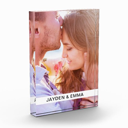 Acrylblok Uw foto en tekst (Links)