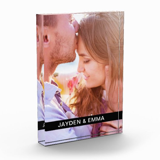 Acrylblok Uw foto en tekst (Links)