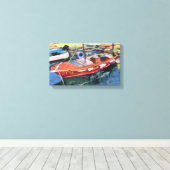 acrylboot op het zee schilderen canvas afdruk (Insitu (Houten vloer))