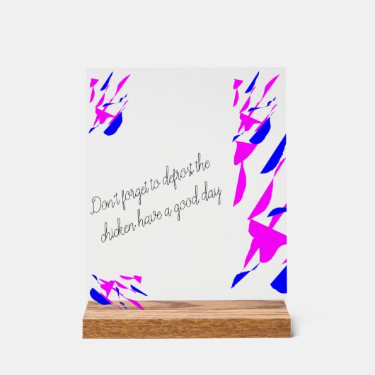 Acrylbord met standaard acryl bord (Voorkant)