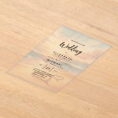 ACRYLBRUILOFT Nodig Tropisch Strand Zonsondergang  Acryl Uitnodigingen (Laagn)