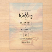 ACRYLBRUILOFT Nodig Tropisch Strand Zonsondergang  Acryl Uitnodigingen (Voorkant)